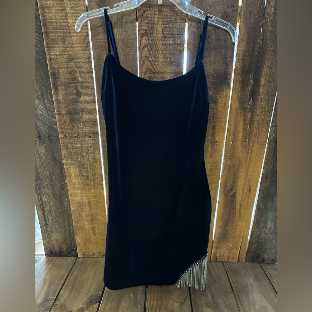 City Vibe Homecoming/Party Dress w/ Rhinestone Fringe. Navy size 9